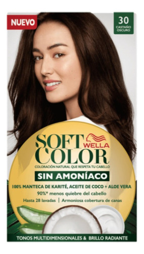 Kit Tinte Wella Professionals  Soft color Tinte de cabello tono 30 castaño oscuro para cabello