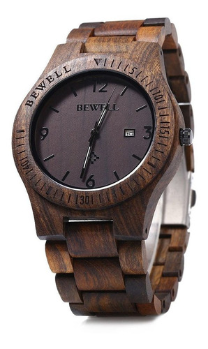 Bewell Zs-w086b Reloj De Madera Para Hombre Calendario Liger