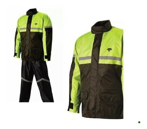 Imagen 3 de 3 de Impermeable Nelson Rigg Talla Xxl Color Negro Verde Moto