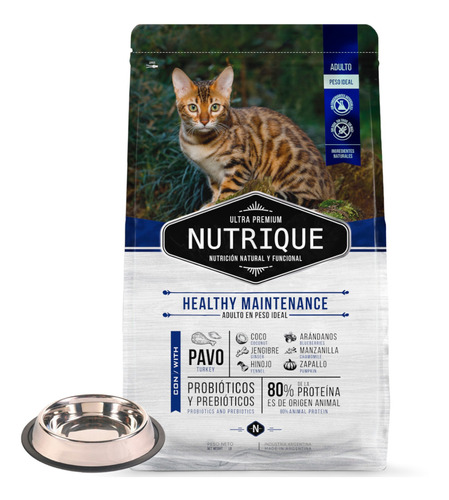 Alimento Gato Nutrique Healthy Maintenance 7,5 Kg + Promo!