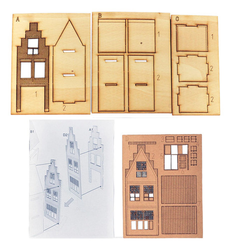 1/87 Conjunto De Modelo De Construção Casa Arquitetura