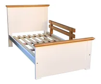 Comprar Cama 1 Plaza Y Media Americana Laqueda Blanco Miel Y Baranda