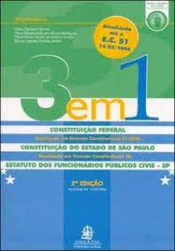3 em 1 - Constituição do Estado de São Paulo, de LEANDRO. Editorial LEMOS E CRUZ, tapa mole en português