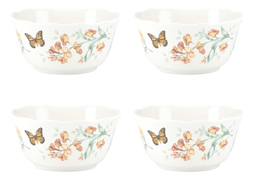 Lenox Butterfly Meadow Juego De Tazones De Melamina De 4 Pie