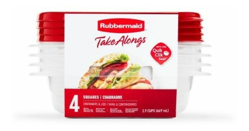 Set 4x Recipiente-tapa Alimentos Rubbermaid® Plástico 2.9tz