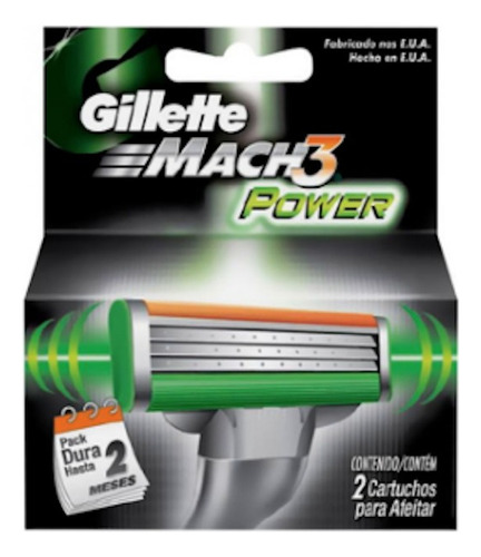 Gillete Mach3 Sensitive Power Caja Con 2 Cartuchos