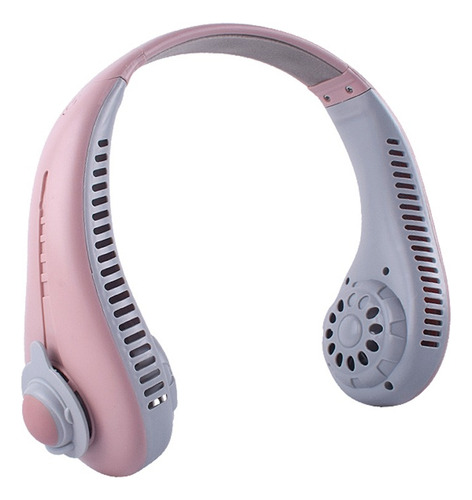 Ventilador De Cuello Portatil Usb Recargable 3 Velocidades Rosa