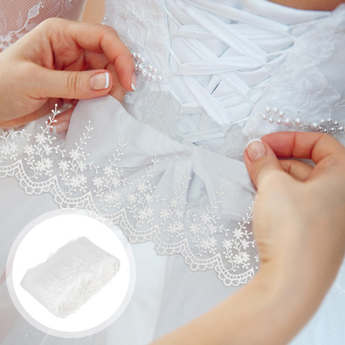 Encaje Bordado De Cinta Blanca Decorativa