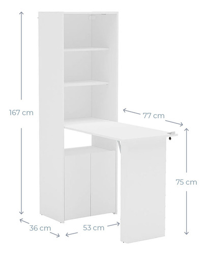 Mesa De Cocina Plegable Vekka Color Blanco