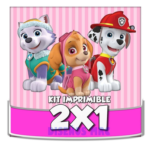 Kit Imprimible Paw Patrol Patrulla Canina Niña Sky Y+