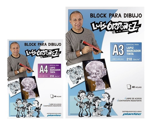 Block Dibujo Ordoñez A3 40 Hs 210 Grs  Lápiz, Marcador Tinta