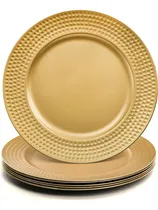 Comprar Paquete De 12 Platos De Carga Dorados, Platos De Carga Redon
