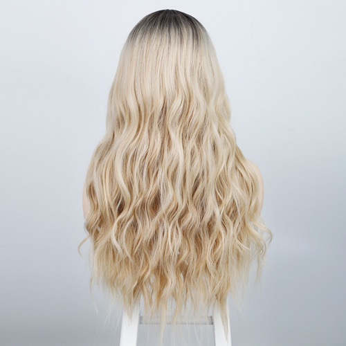 Imagen 3 de 8 de Pelucas Para Dama Cabello Larga Fibra Natural Rubia Ondulada