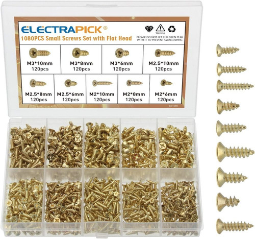 Tornillos Pequeños 1080pcs Tornillo Para Madera M2 M2.5 M3