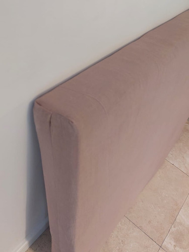 Respaldo De Cama 1 Plaza Con Funda Tusor Rosa 106 Cm X 82 Blanco (Usado)