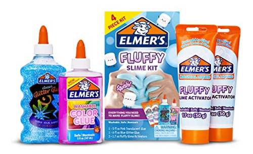 Elmer's Fluffy Slime Kit, Incluye Pegamento De Color Translú