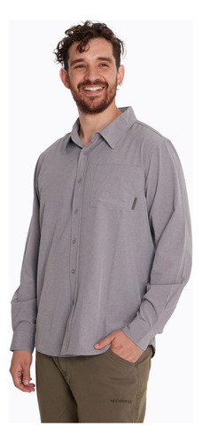 Camisa Hombre Outdoor Shirt Gris Merrell