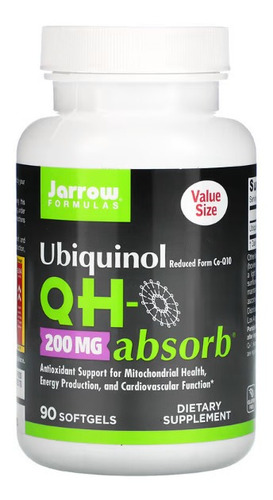 Jarrow Formulas Ubiquinol Con Qh-absorb 200 Mg 90 Softgels Sabor Sin sabor