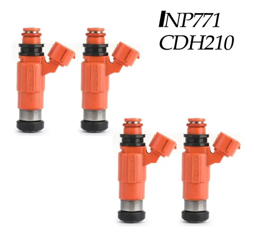 Lot De 4 Injecteurs Carburant CDH210 Pour Yamaha 115 HP Hors-Bord + Chrysler Sebring 3.0L – Performance Fiable Orange Métal/Plastique