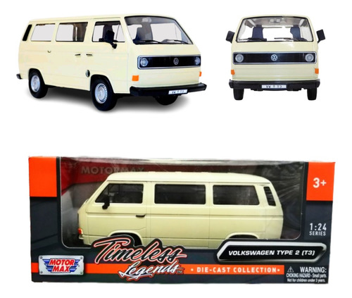 Volkswagen Combi T3 Cerrada Motormax Diecast Escala 1:24