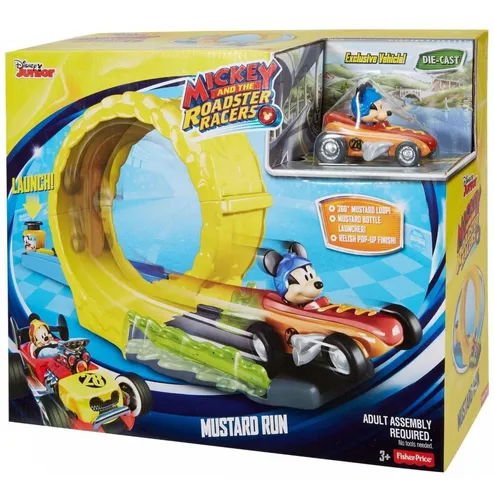 Pista Autos Mickey Mouse Carreras De Mostaza Sobre Ruedas