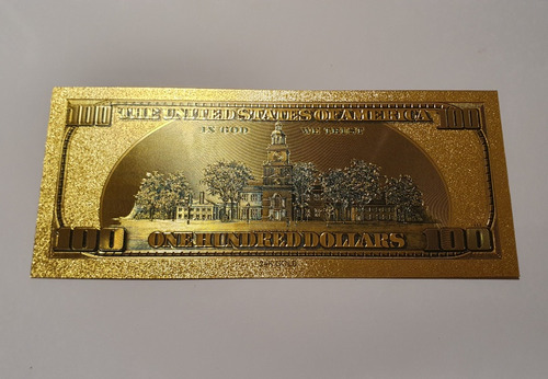 Billete Coleccionable 100 Dolares Cara Grande Color Oro