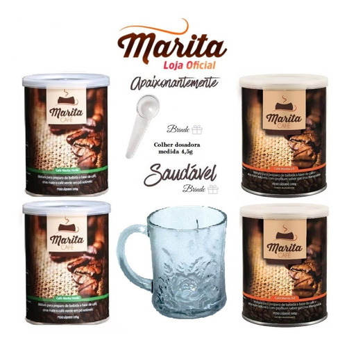 Café Marita Kit 4 Lata 2 Café Verde + 2 Café 3.0 + 02brindes