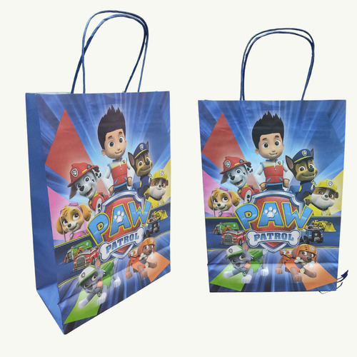 Pack 10 Bolsas De Papel De Cumpleaños Paw Patrol 32*22