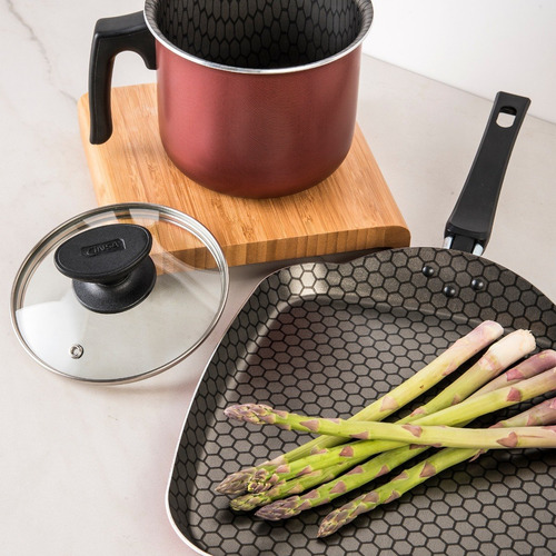 Batería De Cocina 10 Piezas Cinsa Magnífica Rojo Metálico