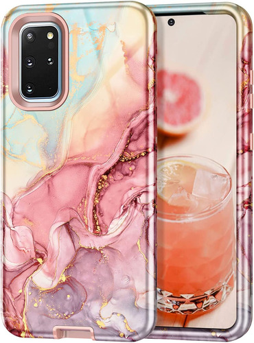 Funda Para Samsung Galaxy  S20 Plus/s20 Marmos Rosa Dorado