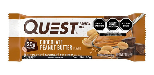 Barra De Proteína Quest Choco Con Crema De Cacahuate Sabor Chocolate con crema de cacahuate