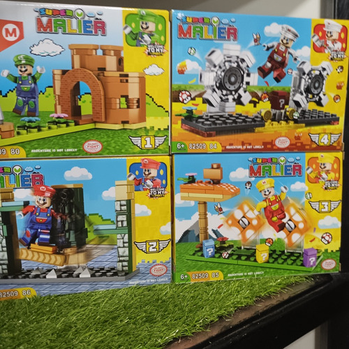 Juguete Armable Caja Mediana Mario Bros +80 Piezas