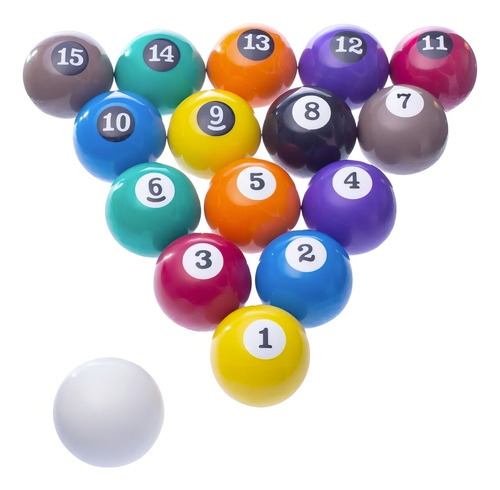 Juego de bolas numeradas para billar pares o impares de 54 mm + bola