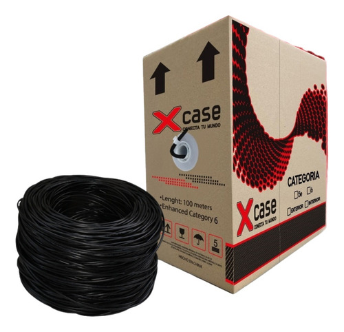Cable Utp 150mts Xcase Cat 6 Doble Forro Para Uso Exterior