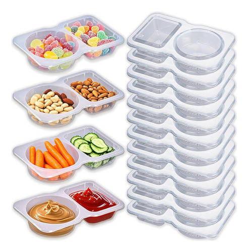 De 50 Contenedores Reutilizables Para Snacks Con Tapa