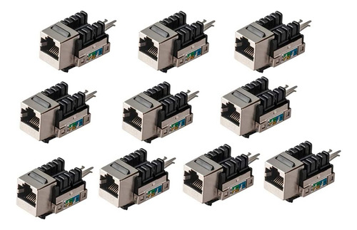 Conector Keystone Blindado A Presión Cat6, Rj45 Cat 6 Ethern