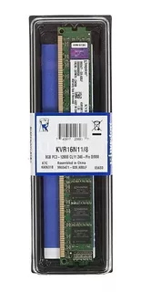 Memoria Kingston Ddr3 8gb Pc 12800 Cl11 1.5v Kvr16n11/8 Nfe