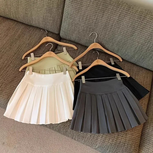Minifalda Plisada En Forma De A Para Niñas, Estilo Escolar