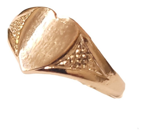 Imagen 2 de 5 de Anillo Sello Corazón Oro Rojo 18kts 2,3grs N°12 Brumat