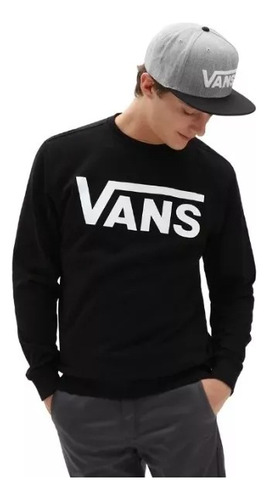 Buzo Vans Cuello Redondo Negro Classic Crew Original !!