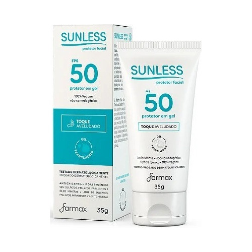 Protetor Solar Facial Sunless Gel Translúcido Fps 50 35g