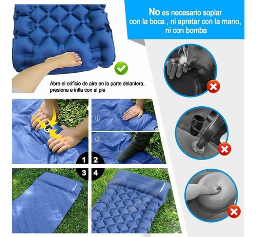 Colchoneta Acampar Ultraligera Portátil Con Almohada