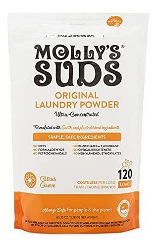 Molly's Suds Detergente Natural Para Ropa Para Pieles Sensi