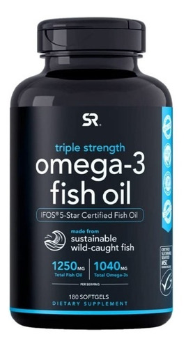 Omega-3+epa+dha Fish Oil 1250mg X 180 C Certificacion Ifos 5