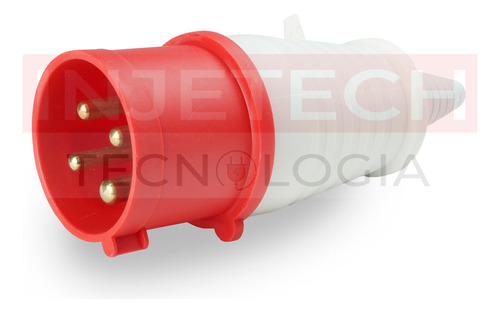 Plug Industrial 3p+t 32a 6h 380/415v Vm Cor Vermelho