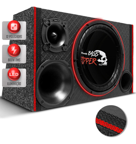 Caixa De Som Trio Automotivo Subwoofer Ripper 12'' 800w Led