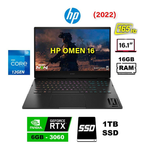 Hp Omen Intel I7 12va/16.1/16gb/1tb Ssd/nvidia Rtx3060 6gb