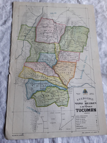 Tucuman Coleccion De Mapas Billiken Po Bemporat - Poster