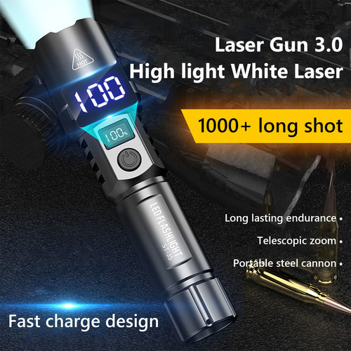A Linterna De Luz Blanca Con Pantalla Usb Para Coche Tipo C