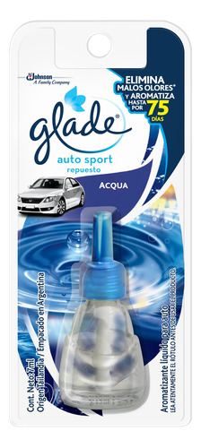 Repuesto aromatizante Glade Auto Sport líquido acqua 7 ml